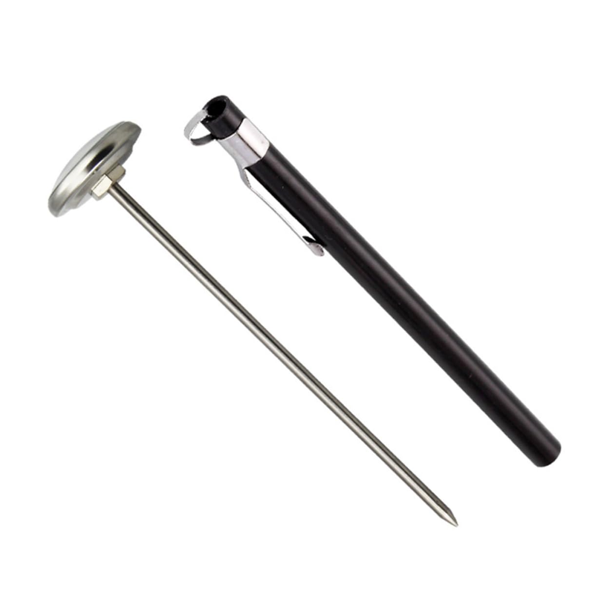 FUNOMOCYA No Battery Needed Food Thermometer Mini Stainless Steel Thermometer for Milk Soup Yoghurt