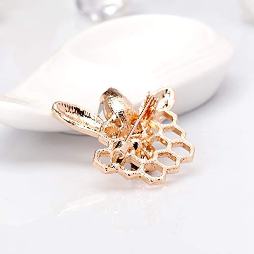 Image of PULABO Honey Bee Brooches,Fashion Pearl Rhinestone Brooch Pin 1.1inchx0.9inch Superiora€‚Quality and Creative Durable, Assorted Color