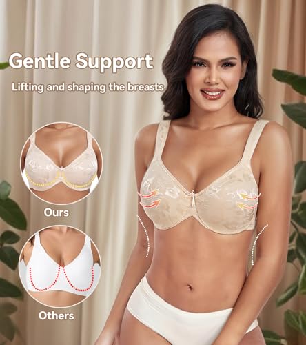 DotVol Women's Underwire Minimizer Comfortable Full Coverage Everyday Bra with Non Padded - Image 7