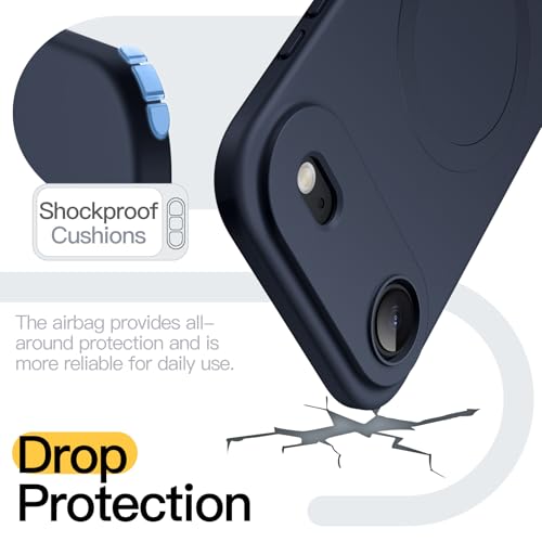 JETech Magnetic Case for iPhone Air Compatible with MagSafe, Camera Lens Full Protection, Minimalist Soft TPU Protective Phone Cover with Matte Finish, Shockproof, 6.5-Inch Display (Deep Blue) by JETech - Used condition - Image 5
