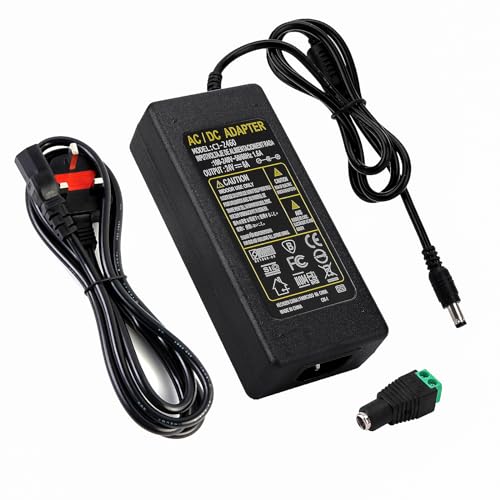 24V 6A Power Supply Adapter AOYADAISU 100-240V AC to DC 24V 6A 144W Converter Adapter Driver Transformer with 5.5mm x 2.5/2.1mm DC Output Jack for 5050 3528 LED Strip Security Cameras LED Drivers