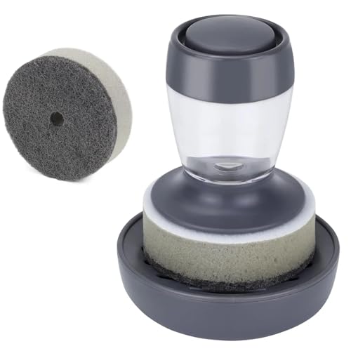 Image of Kitchen cleaner sponge with Soap Dispenser and Easy Fill Design.