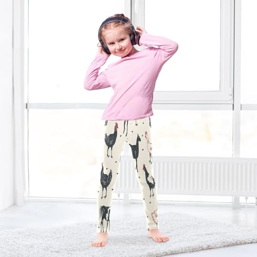 Toddler Girls Leggings Printed Yoga Pants Leggings Black Red Chicken for Kids4