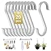 yumcute 20 S Haken, 6063 Space Aluminium-Hängehaken, rostfrei, 25 kg tragender S-Haken-Aufhänger für Topf, Pflanzen, Schrank, Kleidung, Taschen, Verwendung in Küche, Schlafzimmer, Büro (Silber)