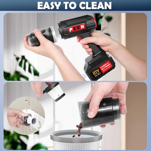 PEEH Cordless Handheld Vacuum — 45kPa, Dual-Battery, 6-Piece Attachment Kit — view 4