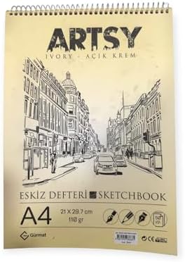 ARTSY IVORY Spiralli Eskiz Defter A4 110 GR - Görsel 1