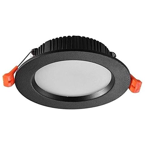 Mrdsre 7W Black LED Downlights LED Recessed Ceiling Light 4inch Panel Lamp Warm Light 3000K Not Dimmable IP44 for Bathroom Living Room Lighting Equivalent to 65W (Color : Cold light 6000K) Cover