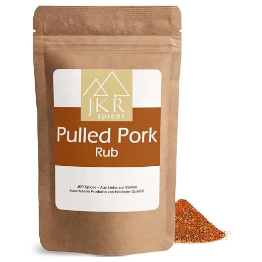 JKR Spices Pulled Pork Rub 900g, BBQ Gewürzmischung für Smoker Grill Ofen Dry Rub für Schweinenacken Schweineschulter Rippchen im Aromabeutel