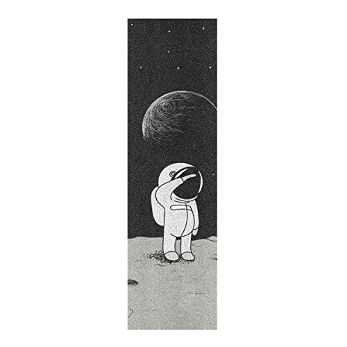 BEUSS Astronaute Lune USA Drapeau Espace Grip de Skateboard Bande Grip Antidérapante,Auto-adhésif Griptape de Longboard,sans Bulles,Peut êTre Coupé(84 * 23cm 1pcs) M Cover