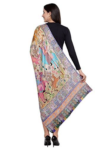 Image of Pashtush Women Pashtush Womens fine Soft Bamboo Stole, Shikaardar Print Design