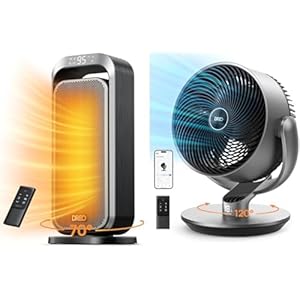 Bundle of Dreo Quiet Space Heaters for Indoor Use + Dreo 16 Inch 25dB Quiet Smart Fans for Bedroom