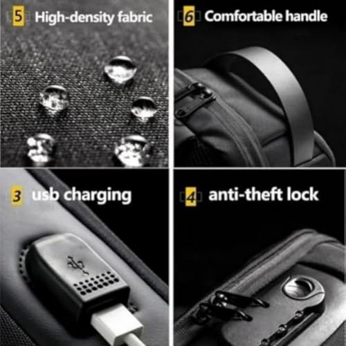 New Carbon Fiber Streamline Anti-Theft Sling Bag, Anti Theft Crossbody Charging Bag, Waterproof Cross Chest Bag for Men3