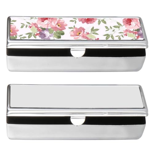 BAOZOON 2 soportes de metal para pintalabios de sublimación con espejo, transferencia de calor, brillo de labios, estuche portátil para lápiz labial, caja de almacenamiento de joyas