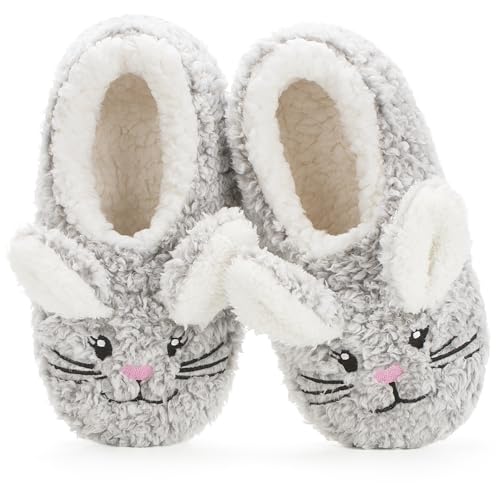 Image of The Metluks Cute Animal House Slippers, Warm Fuzzy Slipper Socks with Grippers Non Slip, Cozy Funny Gifts