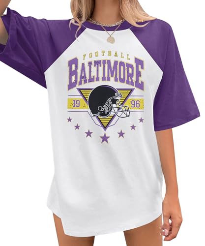 Oversized Football Shirts Women Game Day Tshirt Football Outfits Team Fan Gifts Tee Tops