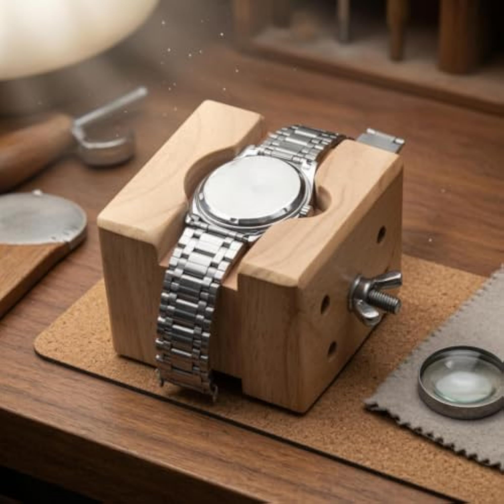 Watch Case Holder Block Adjustable Tool for Watchmakers