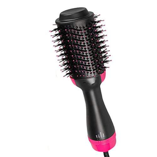 Secador De Pelo Cepillo Secador De Pelo En Uno, Profesional De Aire Caliente Cepillo 3 En 1 Un Paso Secador De Pelo Y Styler Volumizer Con Iones Negativos Para El Secado, Alisado Rizado Salón,Negro Cover