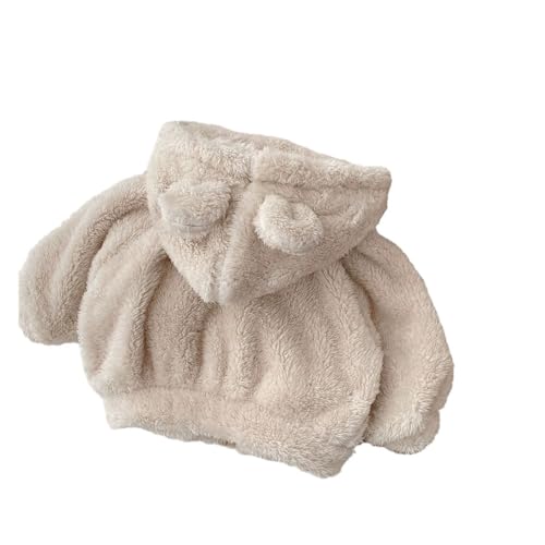 Fall Sweaters Toddler Plush Hooded Coat (3M-6Y) Soft Cozy Winter Jacket With Front Pockets Hoodie3
