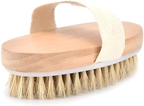 Retoo Szczotka do ciała z naturalnym włosiem, szczotka do masażu, szczotka do sucha, peelingu, cellulit, szczotka do pleców, szczotka do ciała sucha, do kąpieli, do mycia do cellulitu