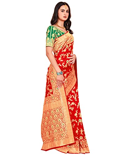 Image of Glory Sarees Women's Banarasi Silk Saree With Blouse Piece (Kara164 Parent)
