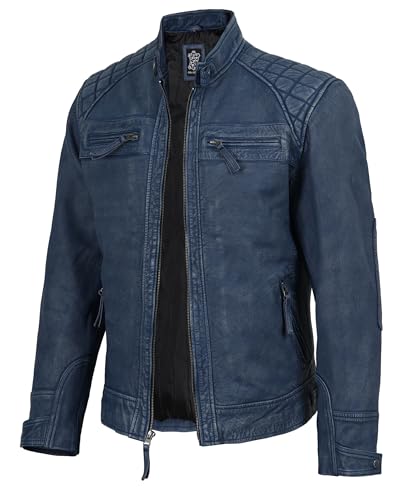 Image of Decrum Leather Jacket Men - Cafe Racer Style Real Lambskin Leather Jackets For Men
