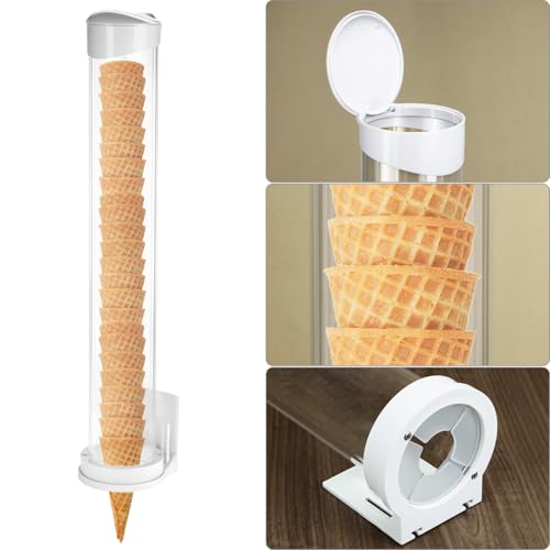 QWORK Ice Cream Cone Dispenser Holder, 21" x 3" Wall Mount Waffle & Cake Cone Storage, for Coffee Dounut Store by QWORK - Used condition - Image 4