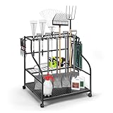 Robuste Stahlkonstruktion: Dieser Gartenwerkzeughalter aus beschichtetem Stahl bietet eine stabile Verarbeitungsqualität, die eine zuverlässige Werkzeugaufbewahrung gewährleistet; gebaut für die Ewigkeit sowohl gegen Außeneinwirkung als auch im Innenbereich, sorgt er für dauerhafte Leistung im Laufe der Zeit