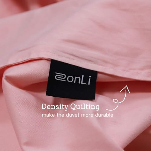 Image of ZonLi Duvet Cover for Weighted Blanket - Light Pink, 60'' x 80'', Breathable Soft Queen Size Removable Cooling Comforter Cover for All Season