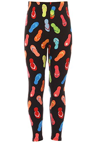 iZZYZX Kid's Funny & Cute Pattern Print Leggings - Cartoon Flag Character Skull Flower