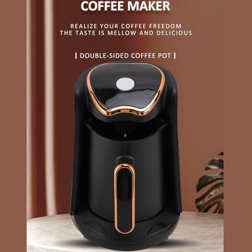 Oreilet Türkische Kaffeemaschine, 600 W elektrische Türkische Kaffeemaschine mit Anti Überlauf Anti Trockenverbrennung, 4 Tassen Tragbare Heiße Getränkehersteller für (EU -Stecker 220 V)