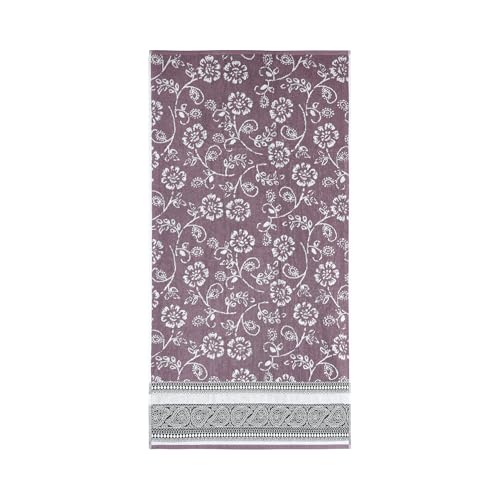 Image of Modern Threads 6 Piece Set, 2 Bath Towels, 2 Hand Towels, 2 Washcloths Yarn Dyed Jacquard /Solid Towel Set Ophelia Orchid (Pack of 8)