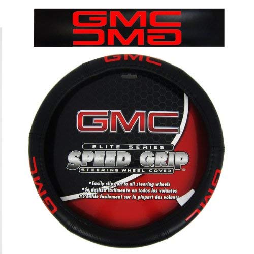 Plasticolor Universal Fit Three Logo Synthetic Leather Steering Wheel Cover fits GMC Logo