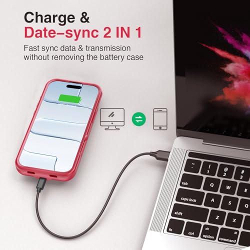 Funda de batería para IP15S portátil recargable roja de 8500 mAh 6
