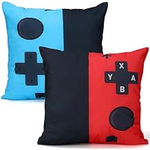 Aulock 2pcs 18" x 18" Pillow Covers Gamer Gifts for Teens Boys - Lumbar Throw Pillow Cases Game Room Decor Exclude Stuffing