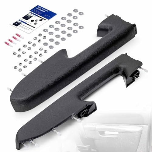 Left Driver & Right Passenger Side Armrest Repair Kit Fit for Chevy Silverado 1500 2500HD 3500HD 2010-2014 For GMC Sierra 1500 2500 HD 3500 HD 2010-2014 Door Panel with Release Handle Below Armrest