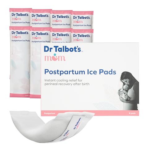 Dr. Talbot's Mom Postpartum Ice Pads for Pain Relief - 8-Pack - 2-in-1 Absorbent Postpartum Pads for...