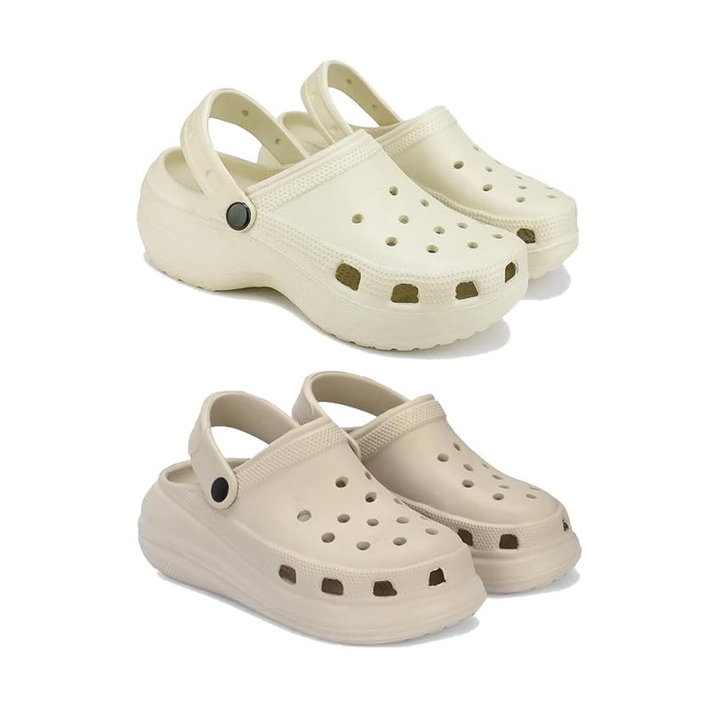 WINGSCRAFT-Premium Comfortable Regular Wear Women Clogs Sandal for Womens & Girls-Combo(2)-OO8-OO1-6 Beige (B0D3896D67) Amazon Price History, Amazon Price Tracker