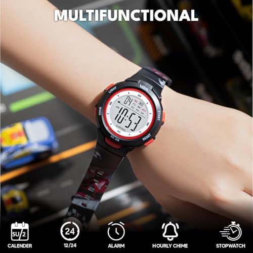 Image of V2A Kids Watch - Waterproof Multi-Functional Digital Sports Watch for Ages 5-13, 30M Water Resistance, Gift for 5-10 Year Olds