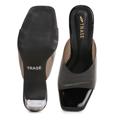 Image of TRASE Transparent Block Heels for Women Stylish | Fashionable Heel Sandals for Girls | Elegant & Formal Footwear