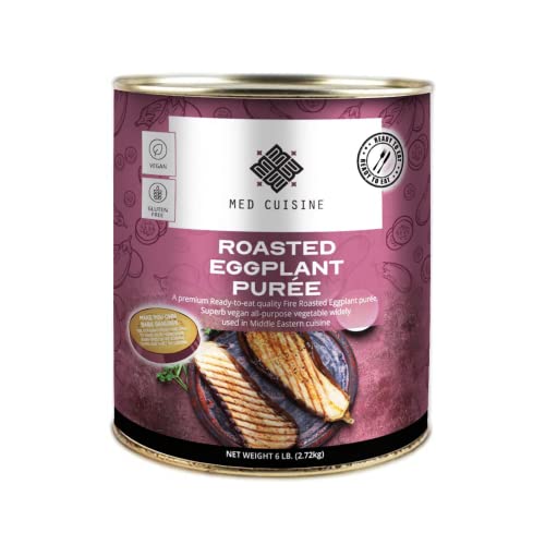 Med Cuisine geröstete Aubergine Purée | 2.8kg | Bereit zu essen | Vegan | Raucher Aroma | Superb | Tauchen | Verbreitung | Perfekt für Baba Ganoush Cover