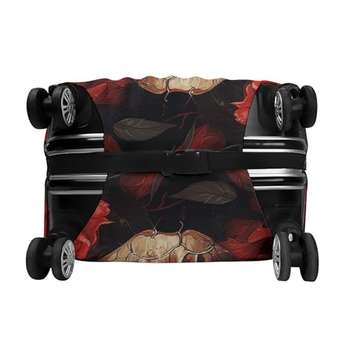 Skull Rose-Red Luggage Cover, Washable Elastic Suitcase Cover Protector Fit 18-32 Inch Luggage 6