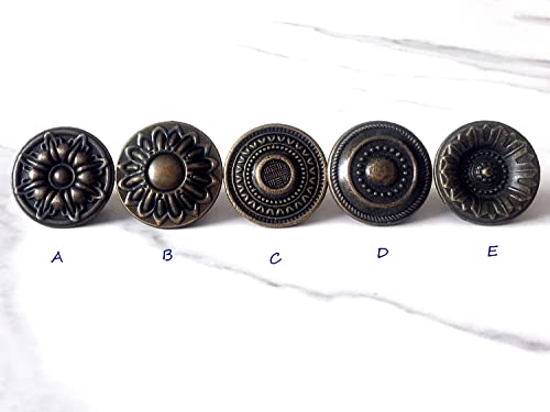 Bouton commode vintage JCAKES rustique bronze 37 mm pour meuble - 4