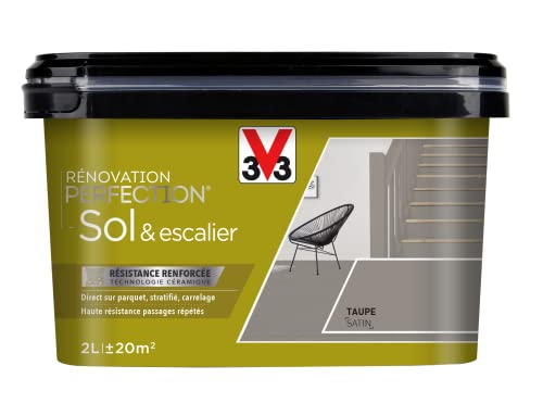 V33 Peinture de rénovation Sol & escalier, Rénovation perfection Taupe satin 2L