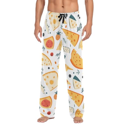Pantalon de pyjama pour homme fraise et fromage en coton doux S-XXL