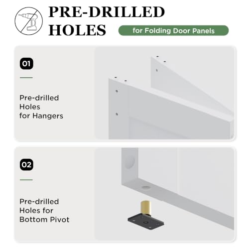 Image of 28'' x 84'' White Bifold Barn Door with Hardware Kit Included