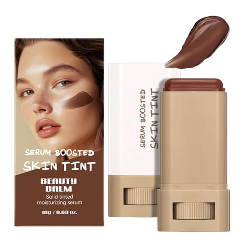 Barra humectante con color, suero sólido para realzar el tono de la piel, barra de base con color, bálsamo de belleza sólido multiusos para contorno, corrector y base, cobertura ligera y difuminable.