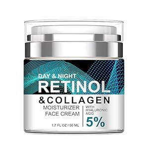 Advanced Retinol Collageen Face Cream, 5% Hyaluronzuur. Anti-aging, anti-rimpel gezichtscrème, vermindert fijne lijntjes, collageencrème voor vrouwen, liften en bedrijven. 24-uurs verzorging, geschikt