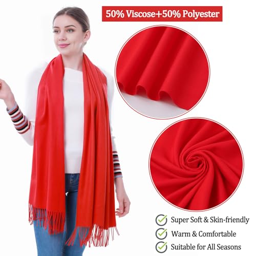 Image of Pashmina Scarf and Shawl - Soft Women Pashminas Wrap for Wedding Evening Party dresses