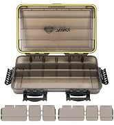 RUNCL Fishing Tackle Box, Waterproof Tray for Jigs Lures, Thicker Floating Tackle Utility Box wit...