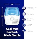 Vicks Filtered Cool Mist Humidifier, Medium Room, 1.1 Gal. Tank, Blue/White - Image 2